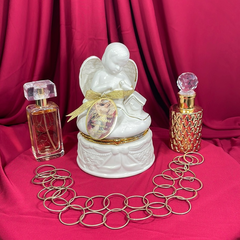 Porcelain Angel With Bath Salts Container